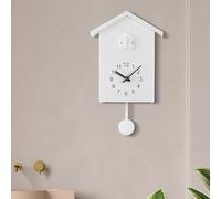 WAZUBC Horloge Murale à Coucou Moderne avec Pendule Vintage Appel à Coucou pour Art Maison, Bureau, Salon (Blanc)