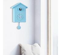 WAZUBC Horloge murale à coucou moderne avec pendule vintage avec appel à coucou pour art, maison, bureau, décoration de salon (bleu)