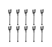 WAZUBC Lot de 10 Lampadaires de Chemin de Fer, Modèle de Réverbère 3V Modèle D'éclairage Extérieur Modèle de Construction LED éclairage de Rue Miniature à Double Tête