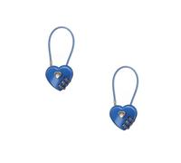 WAZUBC Lot de 2 Cadenas à Combinaison, Mini Cadenas à Code à 3 Chiffres en Forme de Cœur avec Mot de Passe Réinitialisables pour Sac à dos, Casier de gym, Moraillon, étui (bleu)