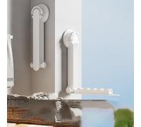 WAZUBC Séchoir à linge avec ventouse - Rétractable - Pliable - En alliage d'aluminium - Avec ventouse - Pour balcon, linge, salle de bain (blanc)
