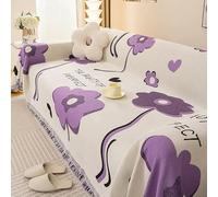 Wazylphin Jeté de Canapé Fleurs Violettes Plaid Microfibres Jete de Canape Universel Couverture Canape Durable Plaid pour Canapé Lavable Plaide Multiusages Jetee Canape Chaud Blanket 180x230cm