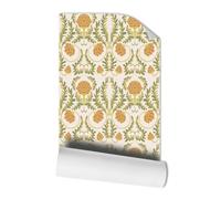 Wazylphin Papier Peint Panoramique Beige Fruit Vert Papier Adhesif Pour Meuble Stickers Autocollant Meuble Adhésif Revetement Adhesif Mural Decoratif Salon Cuisine Papiers Peints 38.6x120.6cm/1 roll