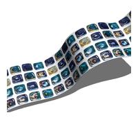 Wazylphin Papier Peint Panoramique Bleu Royal Or Papier Adhesif Pour Meuble Chambre Adhesif Mural Decoratif Stickers Autocollant Meuble Papiers Peints Adhésif Salon Cuisine 10x200cm/2 roll