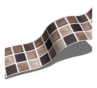 Wazylphin Papier Peint Panoramique Géométrie Brun Foncé Papier Adhesif Pour Meuble Chambre Adhesif Mural Decoratif Stickers Autocollant Meuble Papiers Peints Adhésif Salon Cuisine 10x200cm/2 roll