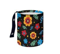 Wazylphin Poubelle Voiture Bleu Feuilles Noir Accessoire Poubelle de Voiture Interieur Pliable Antifuite Multifonction Accessoires Auto Boîte de Rangement Camping Bureau 15x18.5cm/3 Pcs