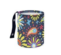 Wazylphin Poubelle Voiture Orange Jaune Citron Accessoire Poubelle de Voiture Interieur Pliable Antifuite Multifonction Accessoires Auto Boîte de Rangement Camping Bureau 15x18.5cm/1 Pcs