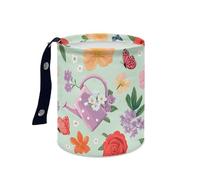 Wazylphin Poubelle Voiture Papillon Rose Vert Accessoire Poubelle de Voiture Interieur Pliable Antifuite Multifonction Accessoires Auto Boîte de Rangement Camping Bureau 15x18.5cm/2 Pcs