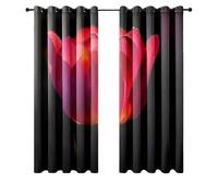 Wazylphin Rideau Occultant Rose Noire Rideau Voilage Polyester Rideaux Occultants Thermique Isolant Anti Froid et Chaleur Oeillets Rideaux Chambre Salon Durable Voilage Fenetre 2x140x240cm