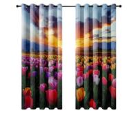 Wazylphin Rideau Occultant Rose Violet Jaune Rideau Voilage Polyester Rideaux Occultants Thermique Isolant Anti Froid et Chaleur Oeillets Rideaux Chambre Salon Durable Voilage Fenetre 2x140x240cm