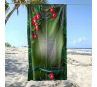Wazylphin Serviette de Plage Vert Foncé Rouge Serviette de Bain Anti Sable Portable Plage Piscine Toilette Sport Microfibre Ultraléger Drap de Bain Absorbant Séchage Rapide Towel 90x180cm