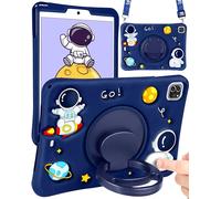 Wazzasoft Coque pour iPad Air 5e/4e génération/Pro 11 - Motif Astronaute Mignon - avec poignée rotative et Sangle en Silicone Funda pour Apple iPad Air 5/4 Gen, Pro 11