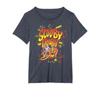 WB 100: Scooby-Doo Shaggy, Fred, Velma, Daphne & Scooby T-Shirt, Femme Grandes Tailles, Bleu Chiné, 4X