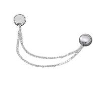 WBANGIAO Boucle d'écharpe ronde magnétique longue chaîne châle magnétique bouton-pression multifonction boucle écharpe légère poignet cravate Snap, argent