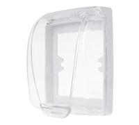 WBANGIAO Housse de protection étanche pour prise murale domestique - Boîte de protection transparente pour prise électrique de salle de bain - Environ 12 x 10 x 4 cm - Bleu transparent