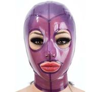 WBAODAN Cagoule en Latex Masque Fétichiste Hood pour Cosplay Jeu de Rôle Fête D'Halloween Spectacle Sur Scène Club Unisexe Adulte(Size:S-63CM)