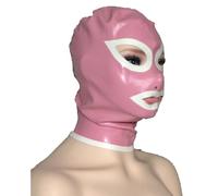 WBAODAN Cagoule en Latex Noir Pour Adultes Costume de Club de fête Cosplay Cagoule en Latex Noir avec Bouche Ouverte(Size:M-57CM)