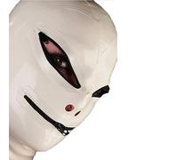 WBAODAN Cagoule Sexy en Latex Cagoule en Latex pour Club de fête Cosplay Fermeture éclair au dos Yeux Exposés(Size:XS-60CM)