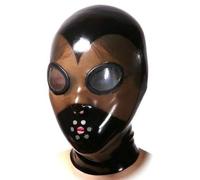 WBAODAN Cagoules En Latex Masque En Caoutchouc Contrôle De La Respiration pour Cosplay Le Jeu de rôle Party Vêtements de Club(Size:S-53CM)