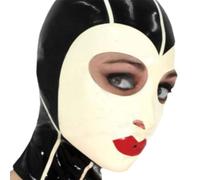 WBAODAN Femme de Chambre Masque Naturel en Latex Masque Narine Ouverte Contrôle De La Respiration pour Cosplay Jeu de Rôle Fête(Size:XL-64CM)