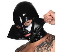 WBAODAN Fétichiste Cagoule Masque en Latex Caoutchouc Faite Main pour Tenue de Club Cosplay Unisexe Adulte(Size:M-65CM)