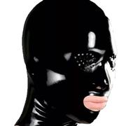 WBAODAN Latex TêTe Couverture Microporeuse Masque en Latex Narine Ouverte Contrôle De La Respiration pour Spectacle Sur Scène(Size:XS-60CM)