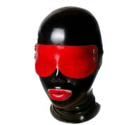WBAODAN Masque en Caoutchouc Cagoule en Latex Narine Ouverte Contrôle De La Respiration Pour Adultes Cagoules En Caoutchouc(Size:XS-48.5CM)