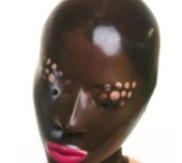 WBAODAN Microporeuse Masque en Latex SM Fétichiste pour Cosplay de Fête d'Halloween Cagoule en Caoutchouc(Size:L-60CM)