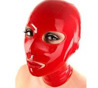 WBAODAN Rouge Adultes Masque En Latex Amusant Faite Main SM Fétichiste pour Le Jeu de rôle Party Club Wear(Size:XL-64CM)