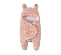 WBB Bébé nouveau-né coton mignon couverture couverture garçon fille enveloppé hiver chaud et confortable couverture d'agneau en laine 0~12 M Kaki 55 * 29cm