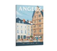 WBBART Angers France Affiche vintage sur toile représentant la maison d'Adam (60 x 90 cm)