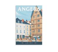 WBBART Angers France Poster vintage sur toile représentant la maison d'Adam 40 x 60 cm