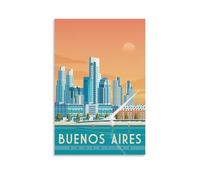 WBBART Impression sur toile vintage de Buenos Aires Argentine - Décoration murale moderne - 20 x 30 cm