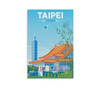 WBBART Impression sur toile vintage de Taipei Taiwan - Décoration murale moderne - 20 x 30 cm