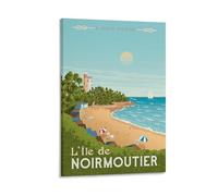 WBBART Noirmoutier Poster vintage sur toile Motif horizon de France 30 x 45 cm