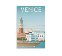 WBBART Poster vintage sur toile avec panorama de Venise, Italie, décoration murale moderne - 20 x 30 cm