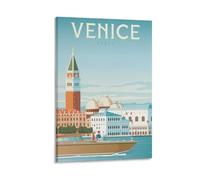 WBBART Poster vintage sur toile avec panorama de Venise, Italie, décoration murale moderne - 20 x 30 cm