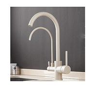 WBBAYDRFR Robinet d'évier de Cuisine en Laiton, Rotation à 360 degrés avec Fonction Purification l'eau, Robinet mitigeur Double poignée et Bec, beigecolorwithdot(Beigecolorwithdot)