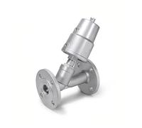 WBBAYDRFR Vanne pneumatique à siège incliné Brides en Acier Inoxydable DN15Vanne DN15(Open-Single)