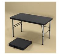 WBBML 122cm Table Pliante Exterieur Rectangulaire Foldable Table Pratique Plastique Table Tops Barbecues Réunions Fêtes(Black)