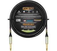 WBC-PRO-Guitare - 20 AWG - Basse (18pF/ft) - Qualité professionnelle - Base en graphite - Câble double blindage pour guitare, basse, instrument avec connecteurs Amphenol QM2P-AU ¼ po (6,35 mm) Gold TS