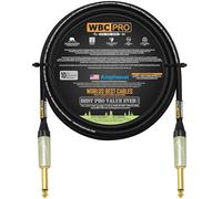 WBC-PRO-Guitare - 20 AWG - Basse (18pF/ft) - Qualité professionnelle - Base en graphite - Câble double blindage pour guitare, basse, instrument avec connecteurs Amphenol QM2P-AU ¼ po (6,35 mm) Gold TS