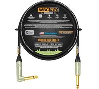 WBC-PRO-Guitare - 20 AWG - Basse (18pF/ft) - Qualité professionnelle - Base en graphite - Câble double blindage pour guitare, basse, instrument avec connecteurs TS Amphenol QM2R-AU et QM2P-AU ¼ pouce