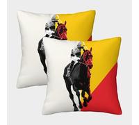 WBCFGHJKN Ensemble De 2 Courses hippiques Housses De Coussin Décoratives - Confort Et Tendresse pour Votre Canapé, Lit Ou Fauteuil, Déco D’Intérieur Chaleureuse 40x40cm