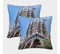 WBCFGHJKN Ensemble De 2 Sagrada Familia Housses De Coussin Décoratives - Confort Et Tendresse pour Votre Canapé, Lit Ou Fauteuil, Déco D’Intérieur Chaleureuse 40x40cm