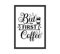 WBdesignz But First Coffee Tableau mural avec inscription en allemand « Coffee » pour cuisine, salle à manger, décoration murale, cadeau de café (sans cadre)