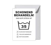 WBdesignz Carte d'anniversaire amusante XXL avec enveloppe - Traiter doucement ! Carte cadeau pour 35e anniversaire Happy Birthday - Carte d'anniversaire amusante (format A4)