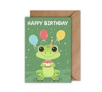 WBdesignz Carte d'anniversaire grenouille avec enveloppe