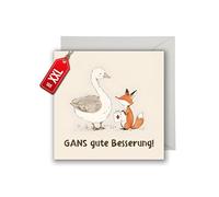 WBdesignz Carte d'anniversaire XXL avec enveloppe - Oie de bon rétablissement
