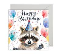 WBdesignz Carte d'anniversaire XXL avec enveloppe - Raton laveur